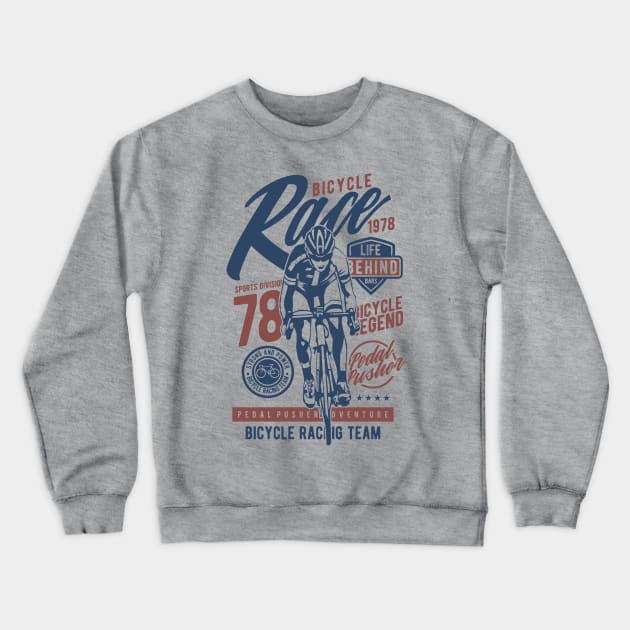 Bicycle Cycle Racing Vintage Design Crewneck Sweatshirt by Imp's Dog House